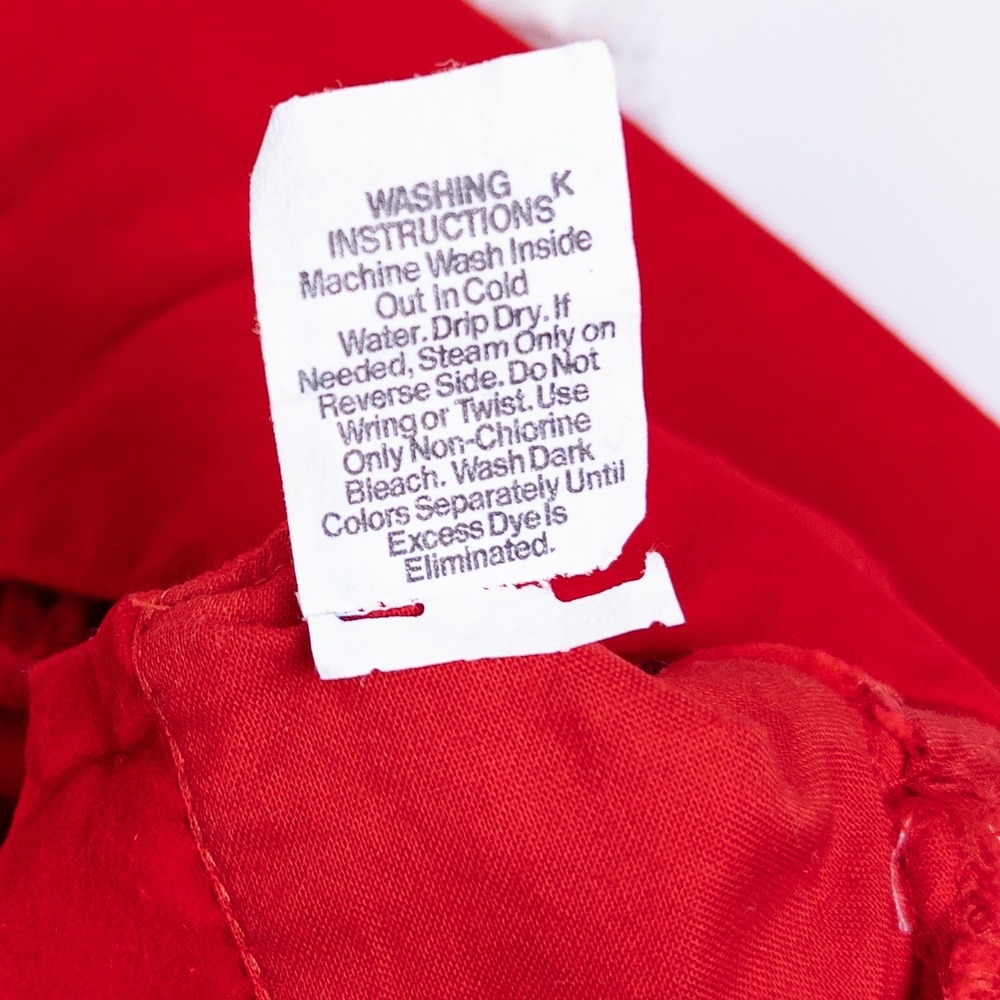 Vintage 90s Baby Togs 2pc Dress Set Red White Velvet Floral Eyelet Lace Baby 18M - Picture 10 of 13
